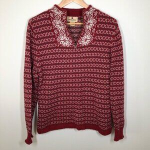 Vintage Woolrich Ramie Fair Isle 1/4 Zip Sweater in Ruby Size  Small